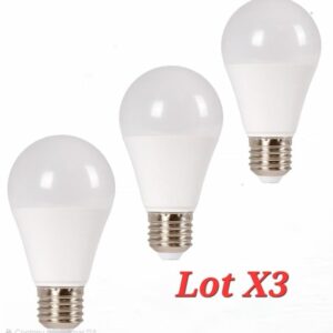 Ampoule LED E27 A60 6.5W  4000K Lot X3