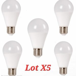Ampoule LED E27 A60 6.5W  4000K Lot X5
