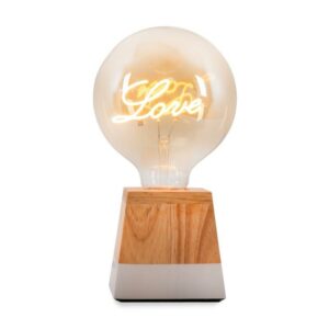 Lot “MILA” Lampe de table en Bois +1 "LOVE” Ampoule décorative à filament