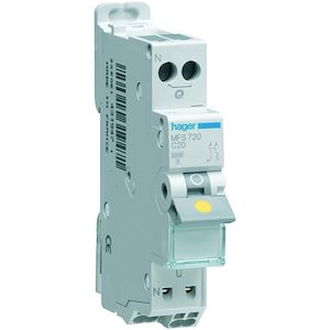 Disjoncteur Phase+ Neutre 20A 3kA Courbe C connexion automatique SanVis 1 Module