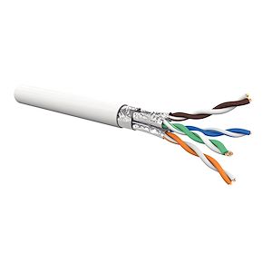 Gigamedia Câble CAT6A 4 paires AWG23 F-FTP SLIM LSOH Dca. Blanc  au Mètre