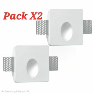 LOT X2 Applique "OLIVIER" encastrable en plâtre