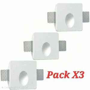 LOT X3 Appliques "OLIVIER" encastrable LED en plâtre