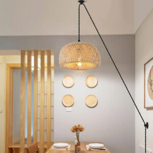 "SAONA" Suspension en osier avec interruteur et prise