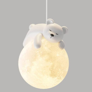 "LOLA" Suspension ourson pendentif sur lune