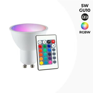 Ampoule LED GU10 RGBW 5W avec télécommande Lot X1