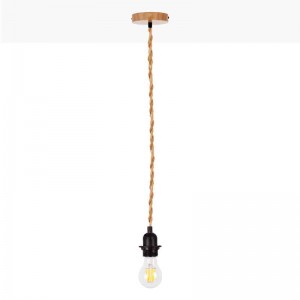 Suspension en Bois pour ampoule E27 130cm
