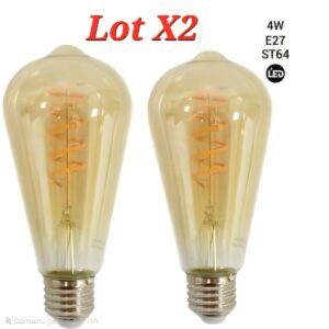 Ampoule led filament Edison E27 ST64-4W Lot X2