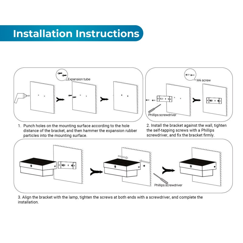 Lampe LED 360LM solaire - avec capteur micro-onde - 3000K - IP65 – Image 3