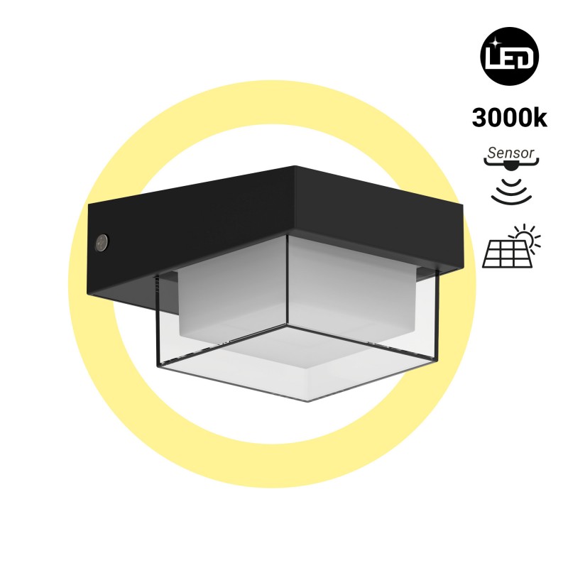 Lampe LED 360LM solaire - avec capteur micro-onde - 3000K - IP65