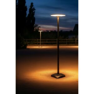 Lampadaire solaire/hybride et son pied nomade jusqu'à 2,5 mètres télécommandé 3CCT