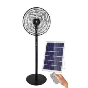 Ventilateur solaire/hybride télécommandé rechargeable solaire/USB-C/secteur